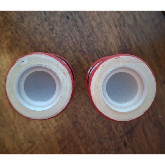 Vintage Nautical Lighthouse Salt Pepper Shakers Handpainted Wood Never Used - Picture 3 of 4